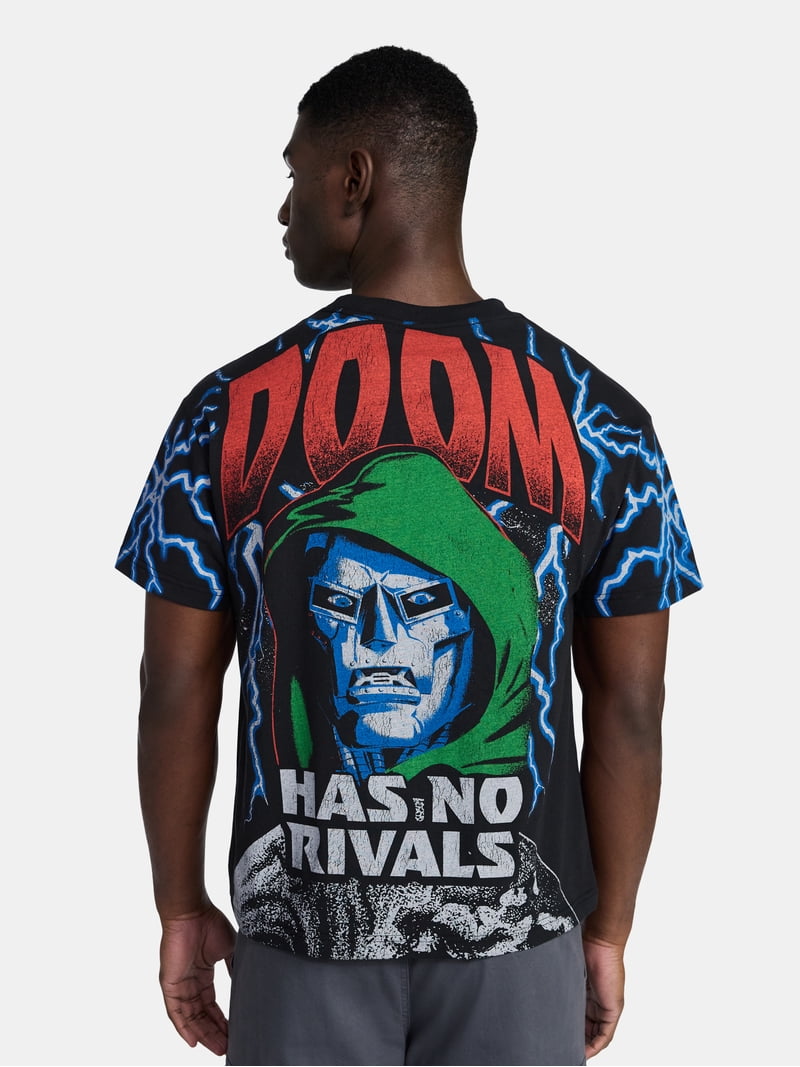 Marvel Dr. Doom Men's and Big Men's Front Back Graphic Oversized