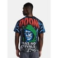 thumbnail image 3 of Marvel Dr. Doom Men's and Big Men's Front Back Graphic Oversized Tee with Short Sleeves, Sizes XS-3XL, 3 of 5