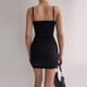 thumbnail image 5 of Vestido de tirantes plisado con cuello en V de Color sólido hueco Sexy a la moda de verano para mujer Pompotops  ghjkhdj19002, 5 of 9