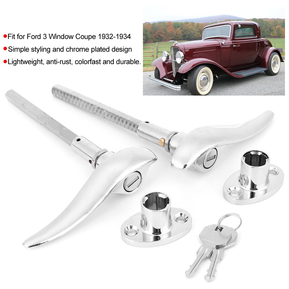 1932 Ford 3-Window Coupe/All 33-34 Pass. Car Exterior Door Handles, Flat Base
