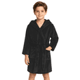 thumbnail image 5 of LYMAYTER 2-12Y Toddler Kids Hooded Bathrobe Boys Girls Soft Solid Color Robe Cozy Daily Household Wear, 5 of 10