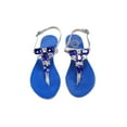 thumbnail image 3 of Ventutto Rio Blue Silver Crystal Cluster T-Strap Sandal-10 for Womens, 3 of 4