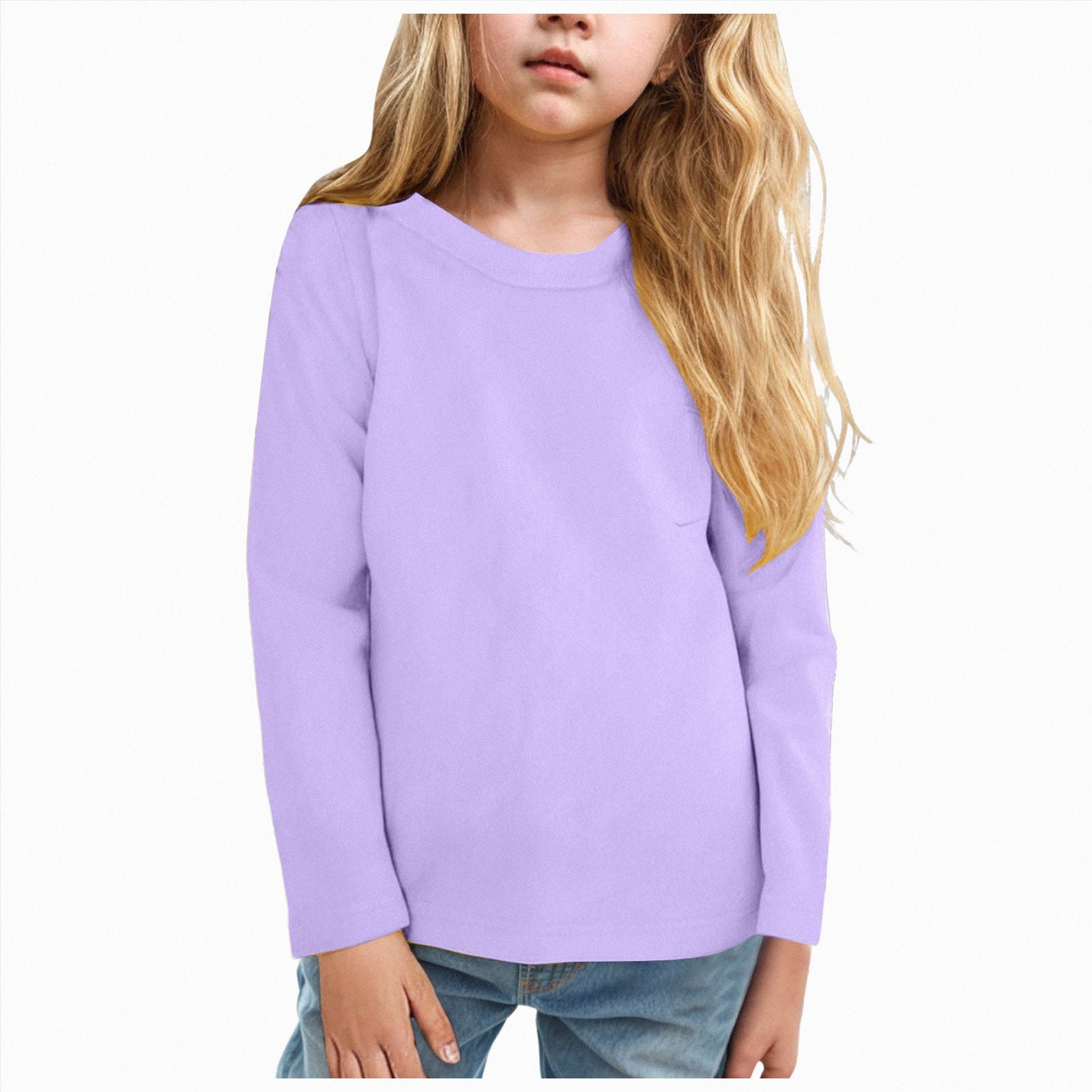 zuwimk Boys and Toddlers Long-Sleeve Cotton Thermal T-Shirt Base Layer(5-6 Years Purple)