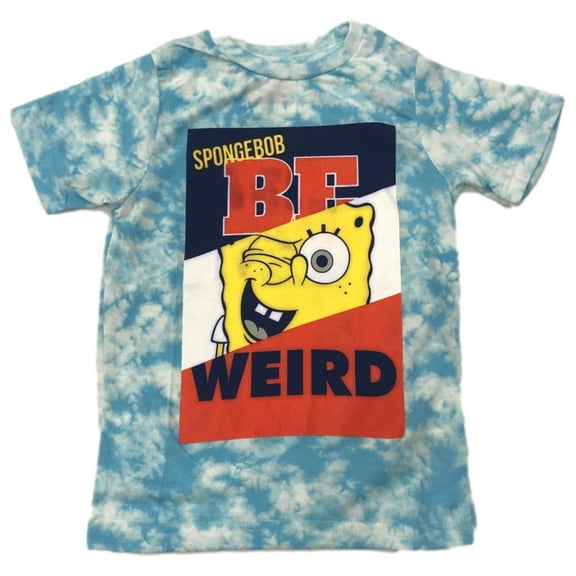 Spongebob Square Pants Boys Blue Tie Dye Be Weird T-Shirt Tee Shirt 7