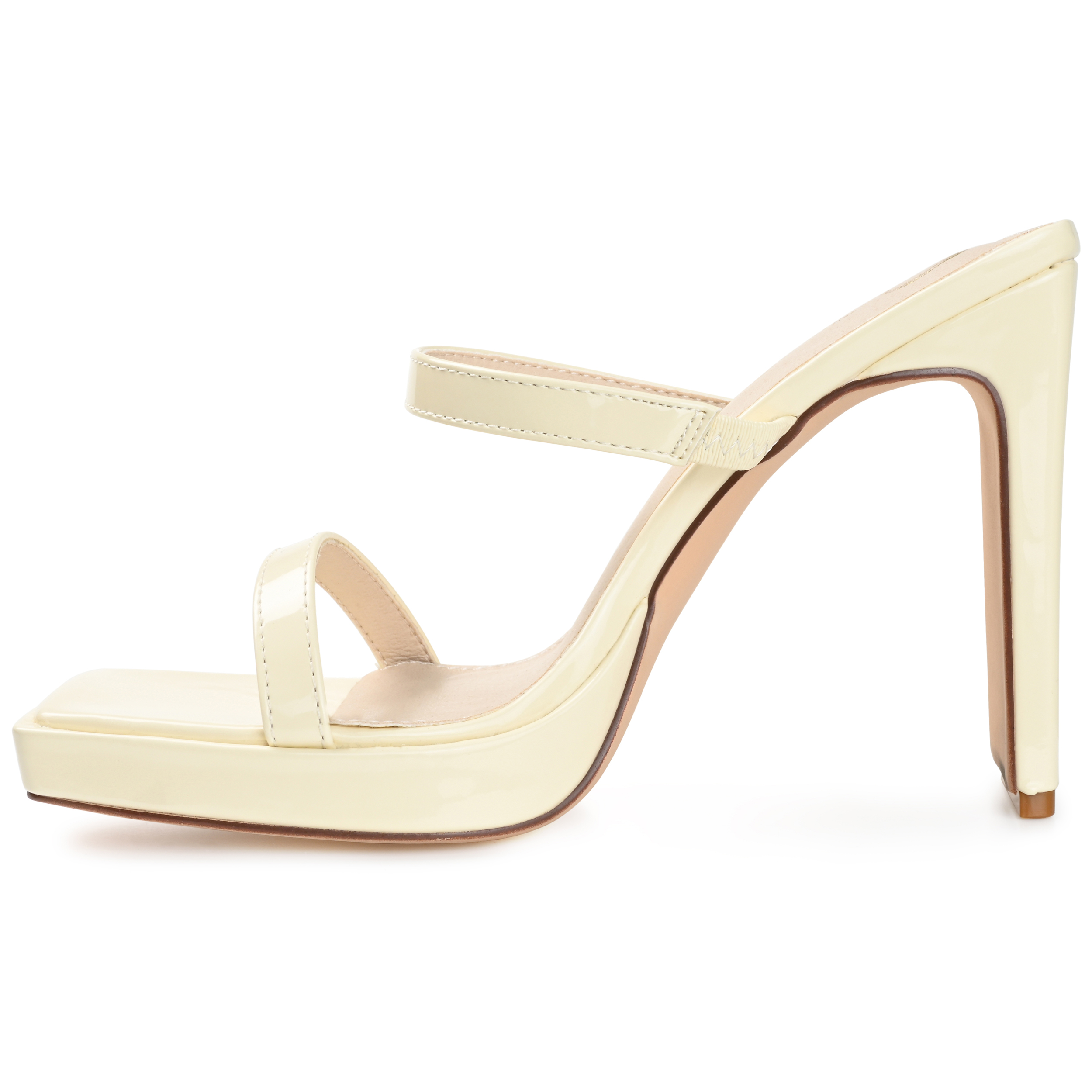 Journee Womens Naivee Open Square Toe Platform Heel Sandals