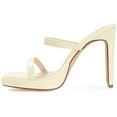 thumbnail image 2 of Journee Womens Naivee Open Square Toe Platform Heel Sandals, 2 of 8