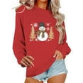 thumbnail image 2 of SYMOID Womens Red Christmas Sweatshirt, Soft Cotton Loose Crew Neck with Snowman Graphic, Festive Holiday Pullover for Women (S-XXL),Size L, 2 of 6