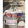thumbnail image 4 of 4th of July Tablecloth with Umbrella Hole and Zipper America Flag Heart Round Outdoor Tablecloths 60 Inch Outside Table Cloths Freedom Patio Table Cloth Cover for Independence Day Picnic Garden Decor, 4 of 6
