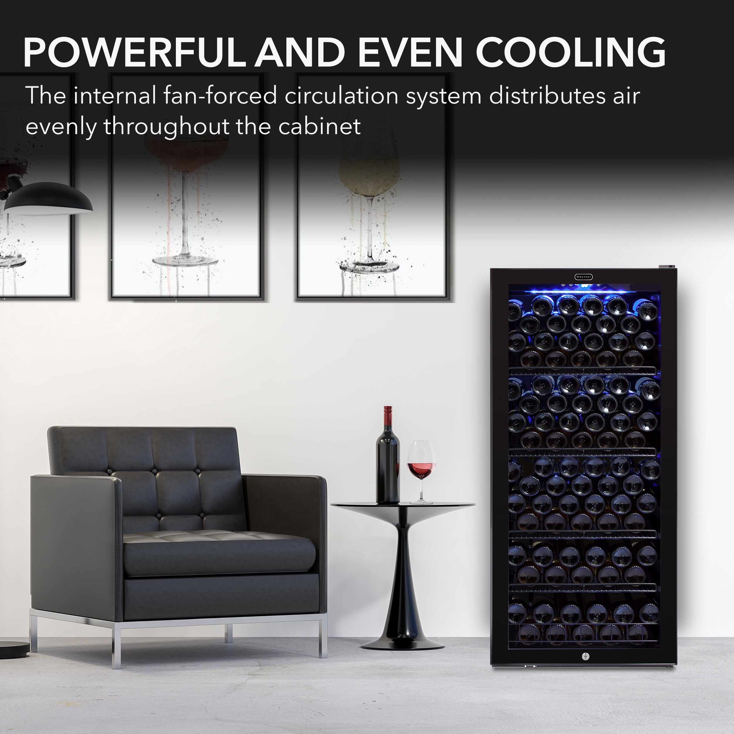 Freestanding 124 Bottle Wine Refrigerator