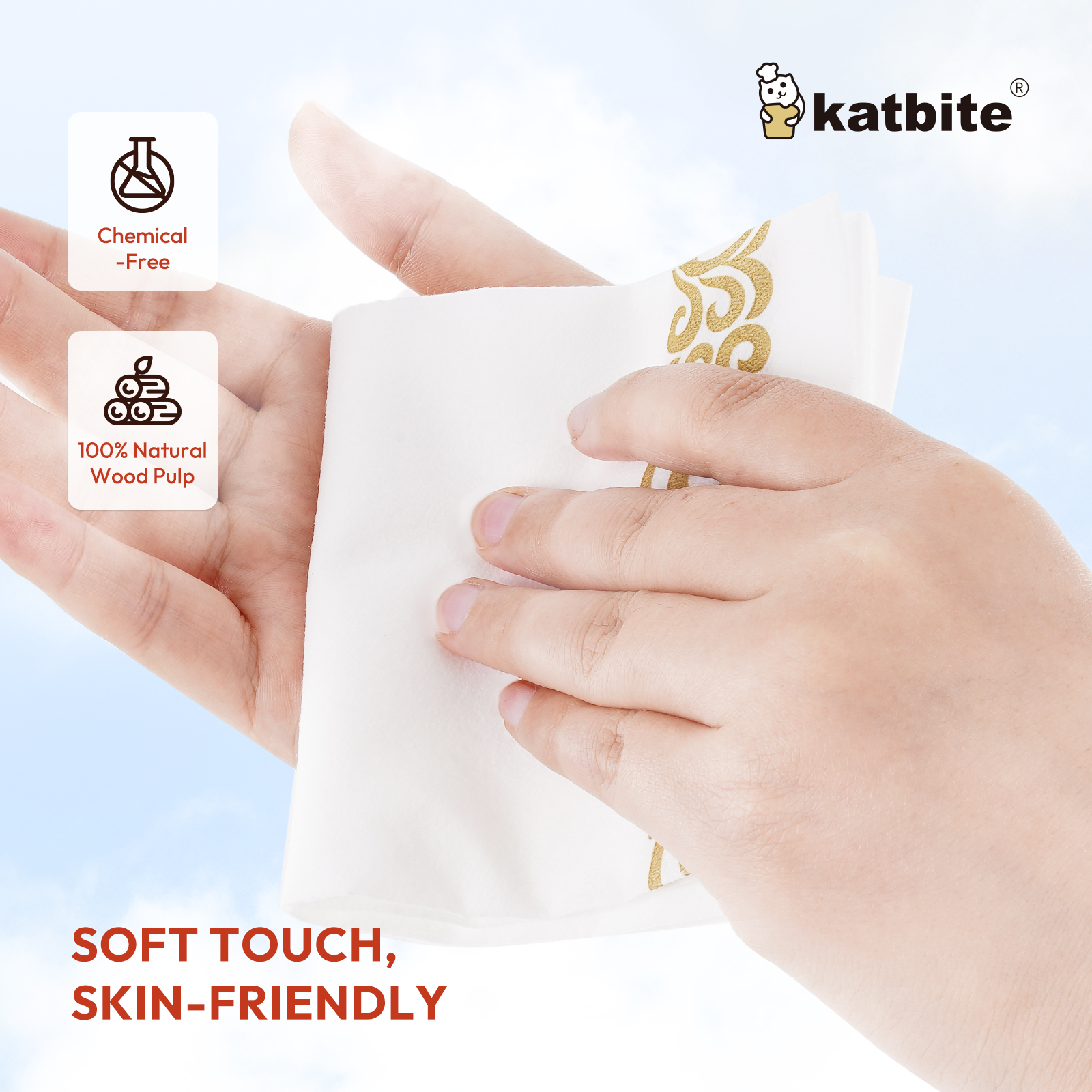 Katbite Gold Paper Napkins, 50 Count, 8.5 x 4 Inches Folded photo 4