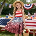 thumbnail image 6 of Edvintorg 4Th Of July Girls Summer Dresses Sleeveless Dance Party Sundress Graphic A Line Dress Size 3-14, 6 of 9