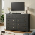 thumbnail image 2 of YouTrend 55.1" Wide Dresser for Bedroom, 9 Drawer Dresser with Large Drawers, Dresser for TVs Up to 65",Black, 2 of 9