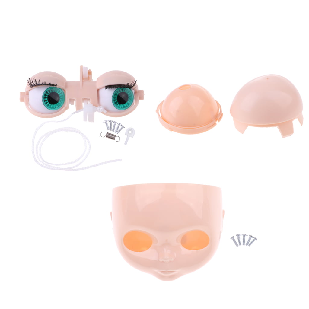 Fenteer 1/6 Doll Normal Skin Color Face Shell Head Scalp Eyes Mechanism Kit for RBL Neo Blythe Takara Azone Body Parts Custom