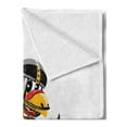 thumbnail image 2 of Turkey Soft Flannel Fleece Blanket, American Football Player Bird in Cartoon Style Funny Animal Character Sports Theme, Cozy Plush for Indoor and Outdoor Use, 70" x 90", Multicolor, by Ambesonne, 2 of 5