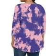 thumbnail image 4 of OSFVNOXV Plus Size Tops for Women,Loose Fit Tie Dyed Peplum Tops for Women,Oversized Graphic T-Shirts Loose Fit Flowy Lounge Blouse,Sizes L-5XL, 4 of 6