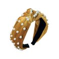 thumbnail image 1 of Minnieouse Diadema con nudo torcido, diadema de perlas elegante, accesorios flexibles para el cabello de boda, diademas para mujeres y niñas, ropa de Accesorio para el cabello Oro Minnieouse AP010010-13B, 1 of 6