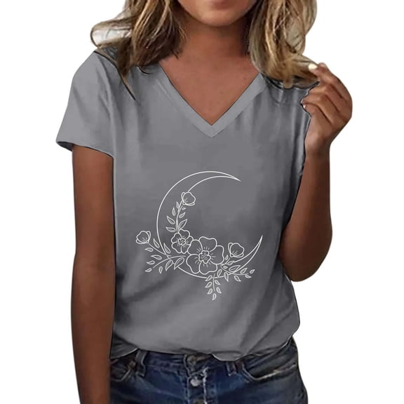 Basic T Shirts for Women Everyday Casual Loose Fit Summer Short Sleeve