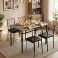 thumbnail image 2 of GloryStar Small Space Dining Table Set for 4, Wooden Kitchen Table and Upholstered Chairs for Apartments, 2 of 6