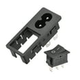 thumbnail image 2 of C8-8 Panel Mount Plug Adapter AC 250V 2.5A 2 Pins 1.5mm Buckle IEC Inlet Plug Power Socket w 3P ON-OFF Switch 2pcs, 2 of 4