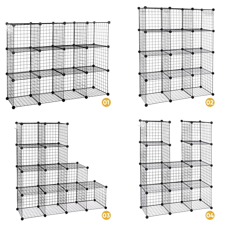 HomGarden 12-Cube Modular Storage Shelves, Black photo 4