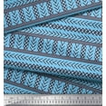 thumbnail image 3 of Soimoi Blue Silk Fabric Aztec Geometric Print Sewing Fabric Yard 42 Inch Wide, 3 of 3