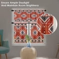 thumbnail image 3 of Tribal Red Kitchen Curtains Western Boho Geometric Window Curtains Valance and Tier Set 36 Inch, Vintage Ethnic Rod Pocket Short Tier Curtain, Abstract Small Cafe Curtains for Kitchen Decor, 3 of 6