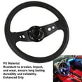 thumbnail image 3 of Universal Racing Steering Wheel Upgrade 14in Racing Style PU Aluminum Steering Wheel for Standard 6 Hole Hub Adapter Vehicles, 3 of 7