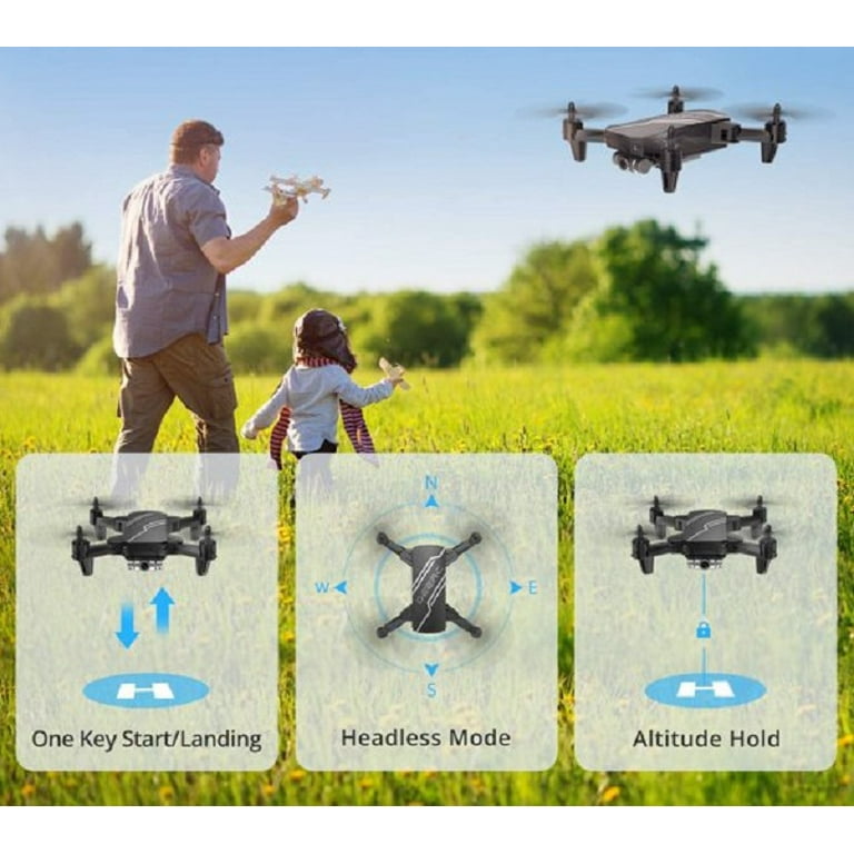 DEERC D20 Mini Remote Control Drone with 720P HD FPV Camera and Altitude Hold for Beginners Black