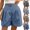 #02 Blue, variant on Women's Tailored Linen Shorts High Waisted Pleated Pants Button Fly Summer Work Trouser Shorts with Pockets, #02 Beige, M