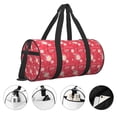 thumbnail image 3 of Zufioo Hello Summer Flamingo Print Round Sports Travel Duffel Bag, Airplane Weekender Bag, Waterproof Gym Backpack, Unisex, 3 of 6