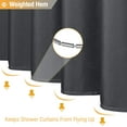 thumbnail image 4 of Grey/Gray Shower Curtain, Ombre Linen Textured Heavy Duty Fabric Shower Curtain Set with Plastic Hooks, Modern Hotel Chic Decorative Thick Cloth Curtain for Bathroom Showers and Bathtubs, 72 x 72, 4 of 6