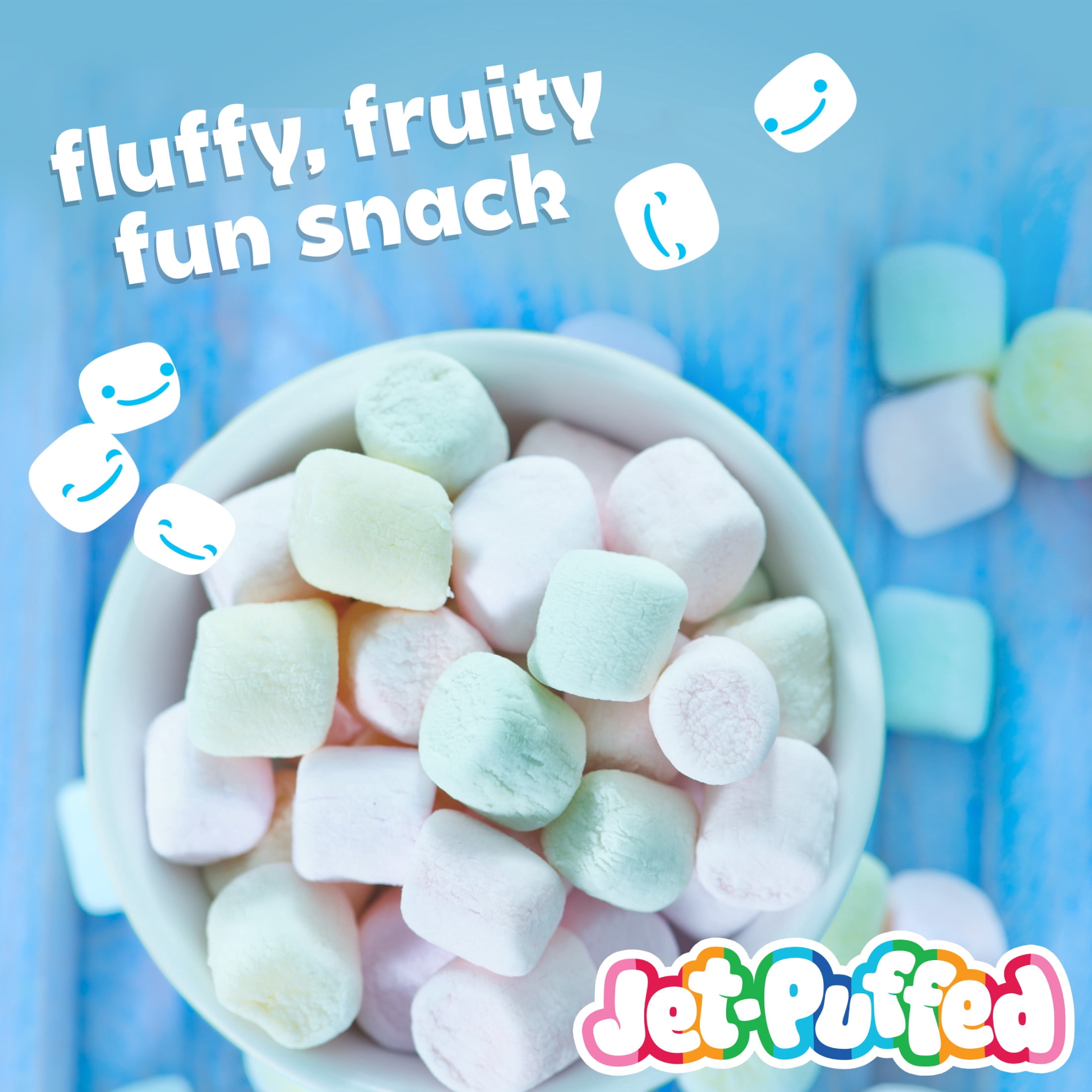 (16 pack) Jet-Puffed Fruity-Fun Orange, Strawberry, Lemon & Lime Mini Marshmallows, 10 oz Bag