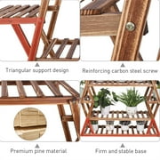 Large Pine Wood Plant Stand Indoor Outdoor Garden Flower Shelf 8 Tiers for Multiple Pots