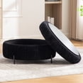 thumbnail image 6 of Arouseden 31" Black Round Storage Ottoman with Tray, Large Round Ottoman Coffee Table with Storage,Chenille Circle Ottomans,Big Round Ottoman with Storage for Living Room, 6 of 7