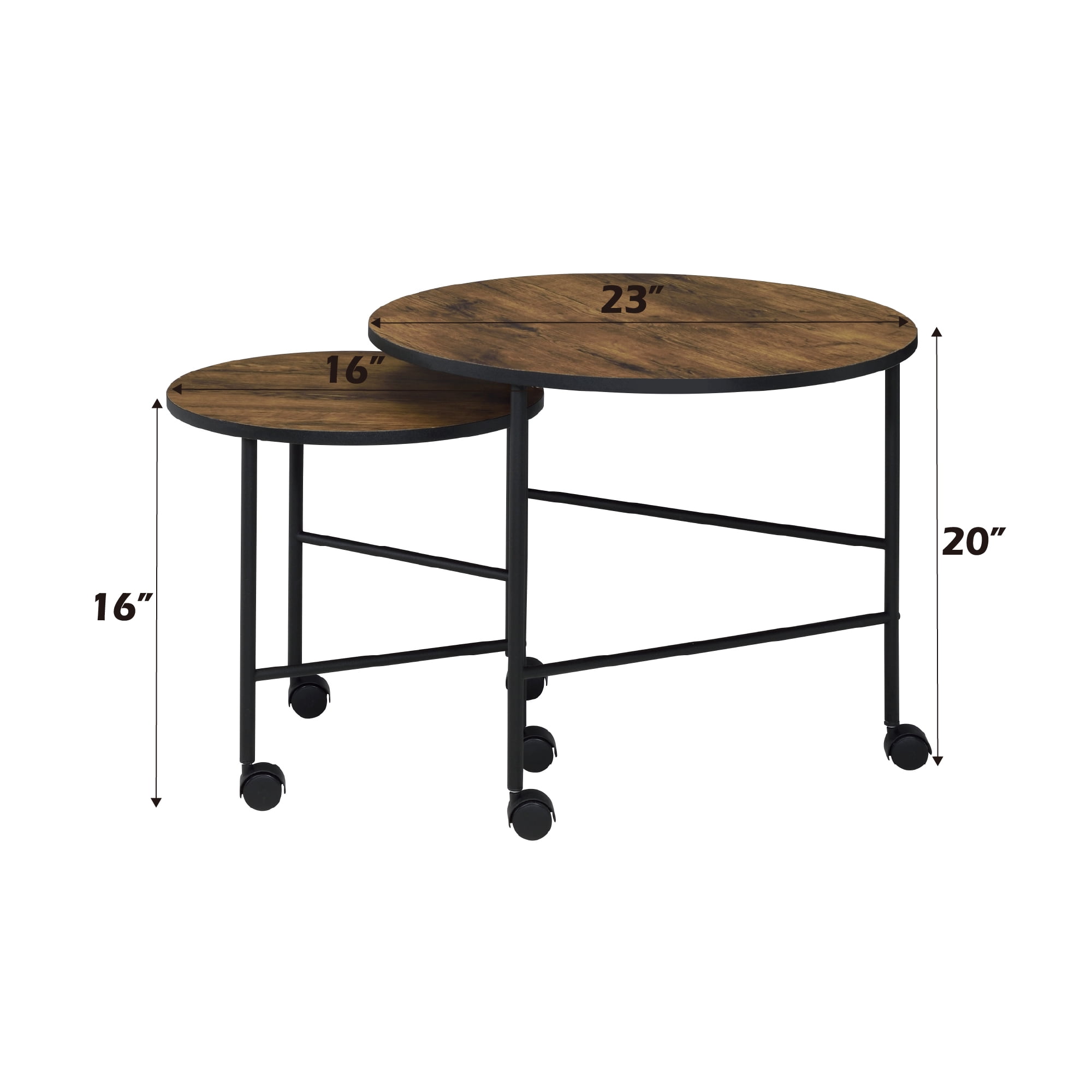 Nesting Table Set Oak Finish