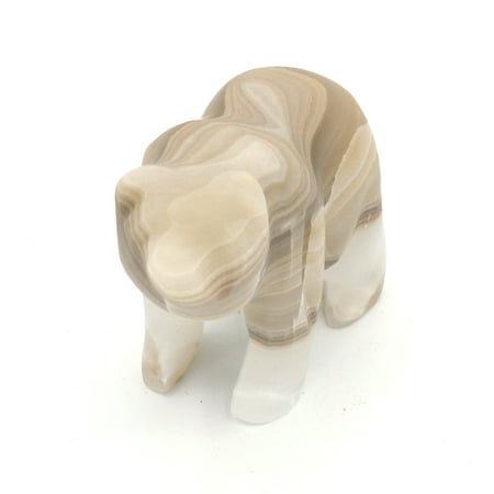 - Smoky Grey Stone Grizzly Bear Figure, 4.25
