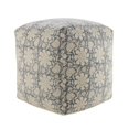 thumbnail image 6 of LR Home Medium Floral Indoor Square Pouf, Beige/Blue, 20" x 20" x 20", 6 of 8
