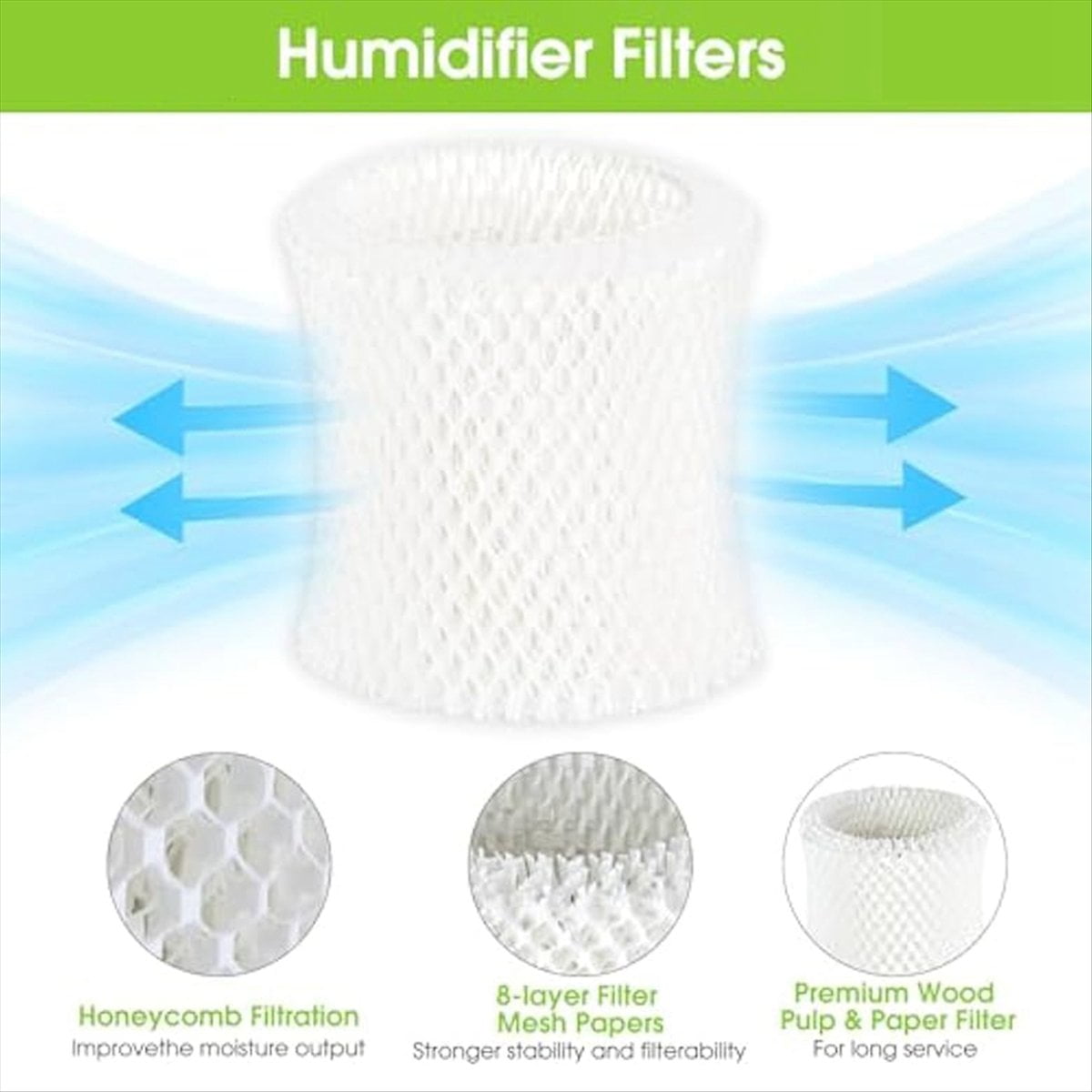 Humidifier Replacement Filter for Canopy Bedside and Nursery,6Pack Humidifier Wicking Replacement Filters