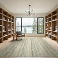 thumbnail image 2 of ODIKA Farmhouse Watercolor Forest Foliage Vertical Bands Skid Hardwood for Great Room, Indoor Open Concept, Large Living Low Profile Flatwoven, 2 of 7