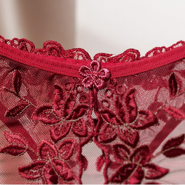  Sexy Woman Panties Open Crotch Lace Thong 3 Pieces (Color : A,  Size : 40-60kg) : Clothing, Shoes & Jewelry