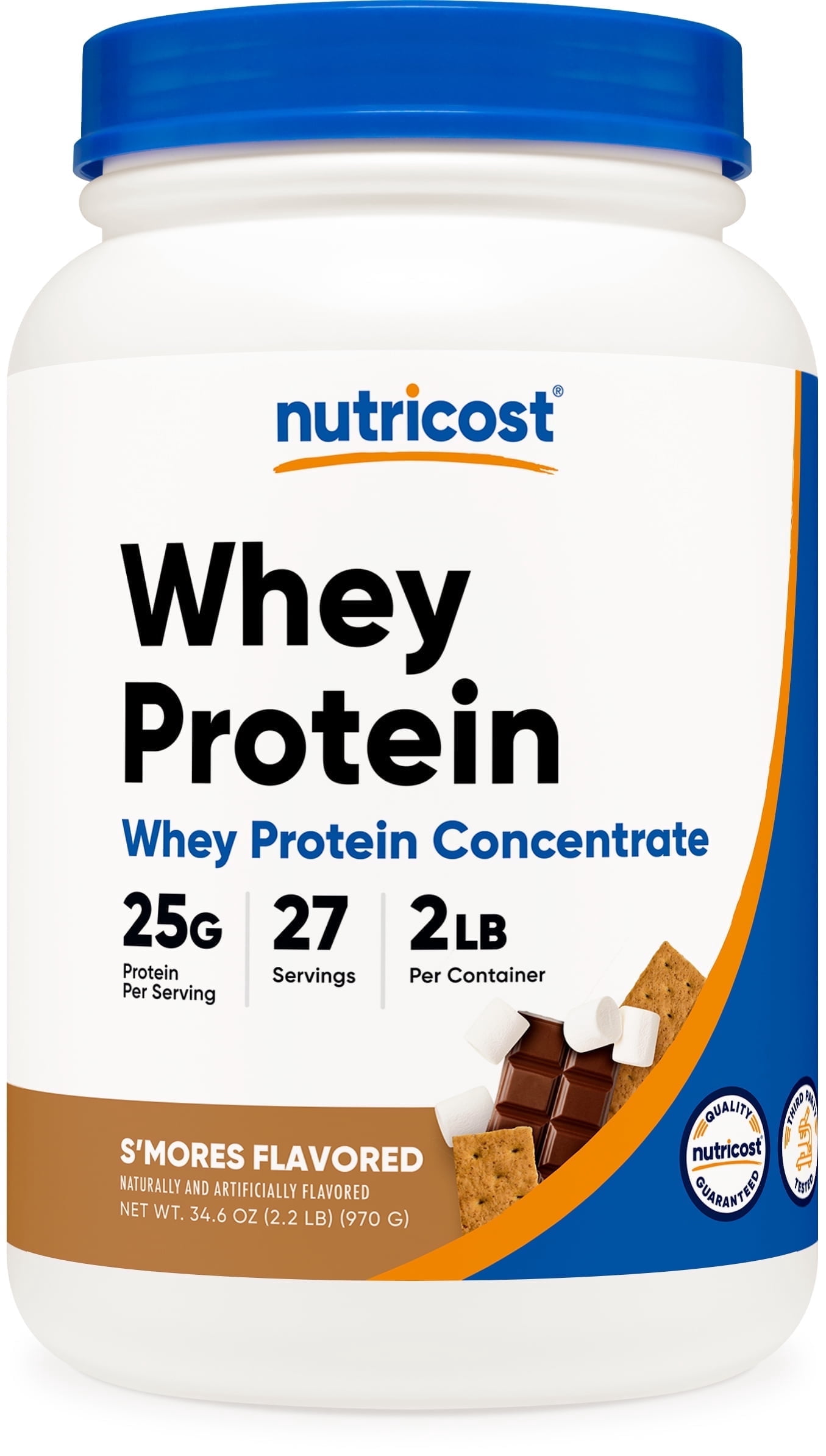 Nutricost Whey Protein Concentrate Powder (S'mores) 2LBS - 25g of Protein, GMO-Free, Gluten-Free