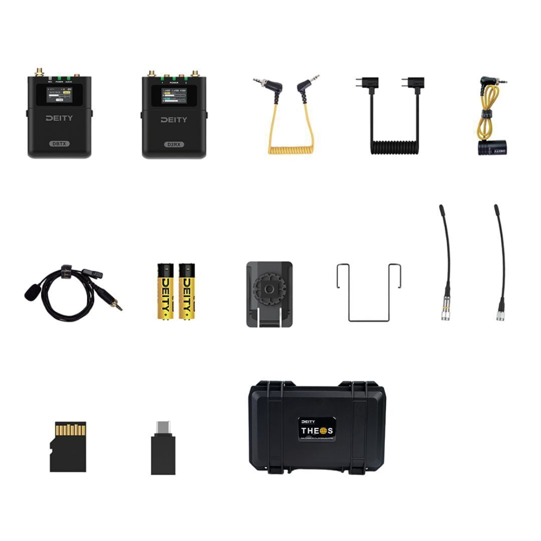 Deity Microphones Theos Digital Wireless UHF System 2 Channel Kit with Long-Lasting Battery, Wireless Syncing, and Sidus Audio App Support (Black)