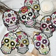 thumbnail image 2 of Day of the Dead Theme Party Decoration Mask with Flower Diamond Colorful Painting Headwear for Mexican Carnival Birthday Party Decoration Fiesta Halloween Festival Supplies, 2 of 5