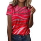 thumbnail image 1 of Gibobby Blusas De Mujer Camiseta de manga corta con cuello redondo informal de verano para mujer（Rojo， M), 1 of 4