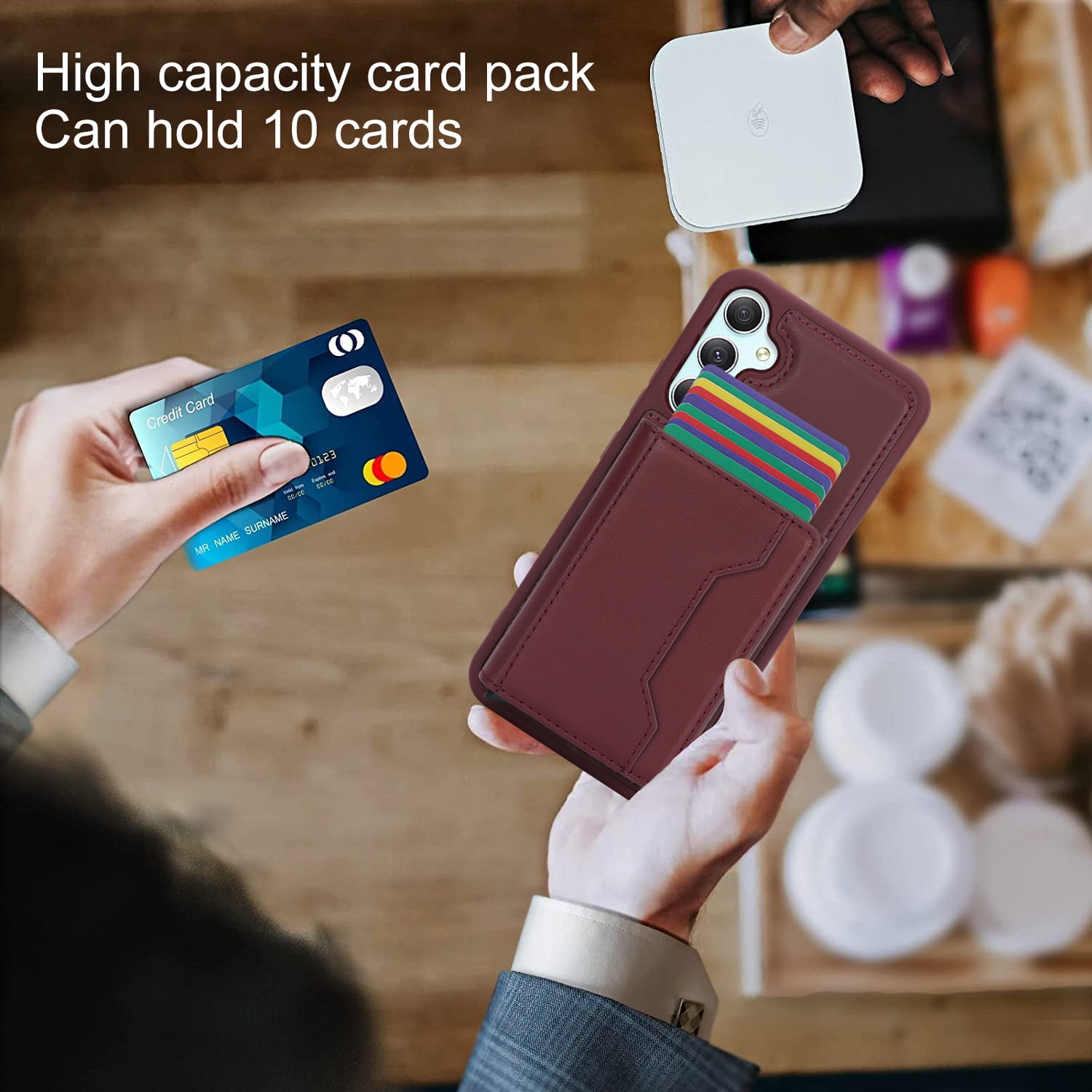 for Samsung Galaxy A54 5G 2 In 1 Detachable Magnetic Card Slots