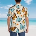 thumbnail image 6 of Xecao Butterflies print Hawaiian shirt - a stylish short-sleeve button-down for men, perfect for casual beach and tropical outings., 6 of 9