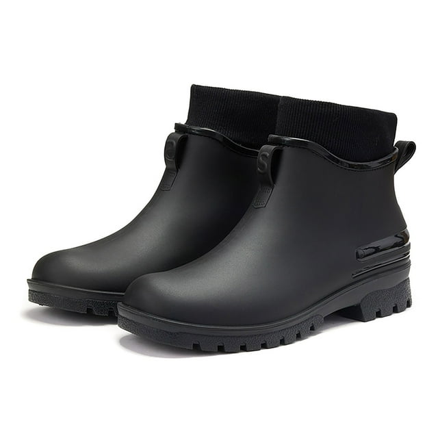 Dsscvnef Bottes de Pluie Mode pour Femmes Semelle Épaisse Non Confortable Chaussures de Saison des Pluies Durables Légères