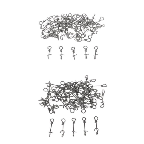 100 piezas de pinzas de pesca de material acero inoxidable de resistencia, broches