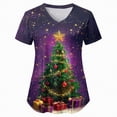 thumbnail image 5 of Towmus Christmas Scrub Tops Woman V Neck Funny Graphic Pattern Short Sleeve Nursing Tops Xmas Holiday Print Fashion Top with Pockets S-3XL, 5 of 5