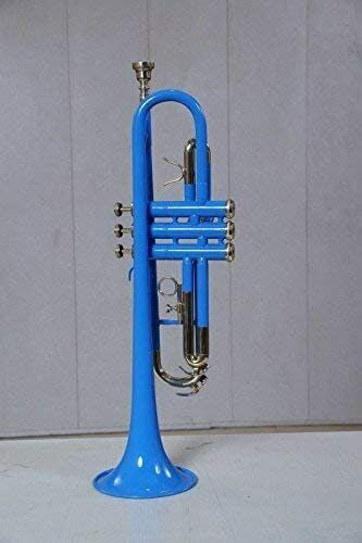Trumpet Blue Color Bb Pitch With Hard Case Mouth Piece